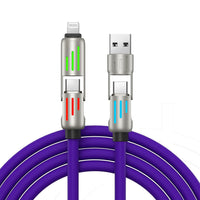 HKM-047635 240W Colorful Breathing Light Fast Charge USB Cable with Multiple Interfaces