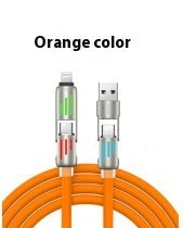HKM-047635 240W Colorful Breathing Light Fast Charge USB Cable with Multiple Interfaces