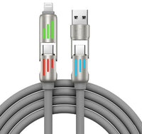 HKM-047635 240W Colorful Breathing Light Fast Charge USB Cable with Multiple Interfaces