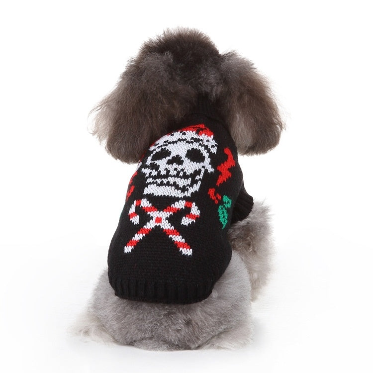 HKM-047635 Winter Warm Dog Sweater with Skull Design - Sizes S to XXL