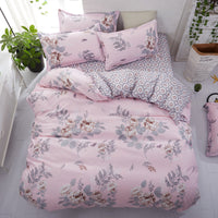 HKM-047699 Aloe Floral Cotton Polyester Bedding Set - Four-Piece for 2.0m Bed