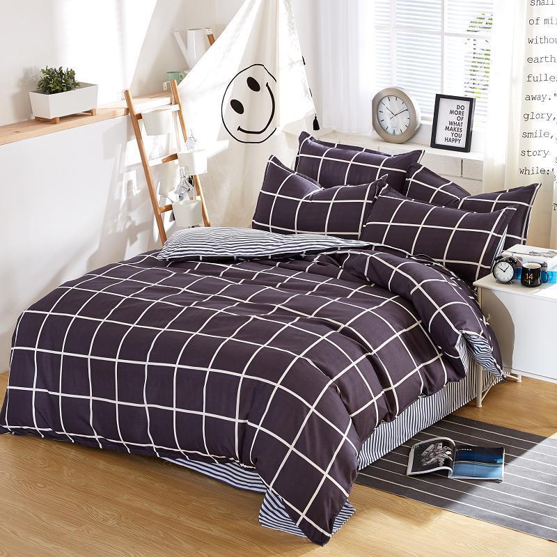 HKM-047699 Aloe Floral Cotton Polyester Bedding Set - Four-Piece for 2.0m Bed