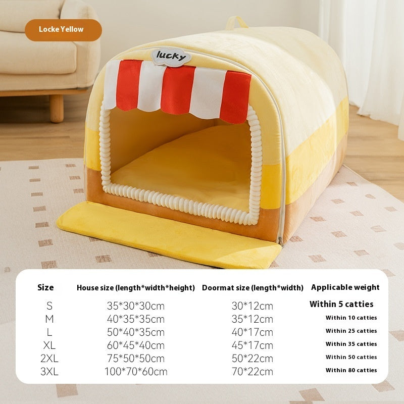 HKM-047763 Autumn And Winter Dog Large Dog Painted Pet Bed
