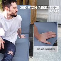 HKM-047763 Foldable Outdoor Lounge Chair Cushion Set of 2, Blue 200gsm Fabric with UPF50+ Protection