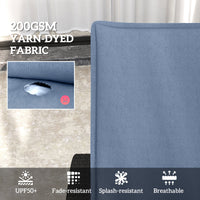 HKM-047763 Foldable Outdoor Lounge Chair Cushion Set of 2, Blue 200gsm Fabric with UPF50+ Protection