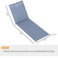HKM-047763 Foldable Outdoor Lounge Chair Cushion Set of 2, Blue 200gsm Fabric with UPF50+ Protection