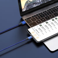 HKM-047763 Rapid Series 3-in-1 Charging Cable - Compatible with Lightning, Micro USB, and Type-C, 1.2m, Dark Blue