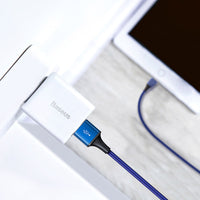 HKM-047763 Rapid Series 3-in-1 Charging Cable - Compatible with Lightning, Micro USB, and Type-C, 1.2m, Dark Blue