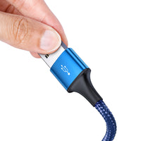 HKM-047763 Rapid Series 3-in-1 Charging Cable - Compatible with Lightning, Micro USB, and Type-C, 1.2m, Dark Blue