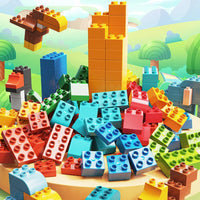 HKM-047955 Eco-Friendly Classic Big Building Blocks Set for Kids - 120-130 Pieces Assembly Toy