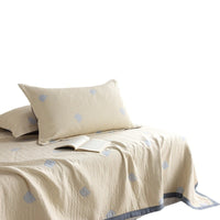 HKM-048211 Breathable Pure Cotton Double-Layer Summer Quilt with Pillowcases, Multiple Sizes Available