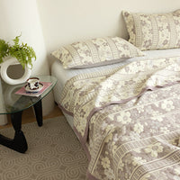 HKM-048211 Breathable Pure Cotton Double-Layer Summer Quilt with Pillowcases, Multiple Sizes Available