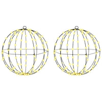 HKM-048339 Warm White LED Ball Ornament with 192 Lights – Metal Décor for Indoor and Sheltered Outdoor Use