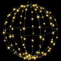 HKM-048339 Warm White LED Ball Ornament with 192 Lights – Metal Décor for Indoor and Sheltered Outdoor Use