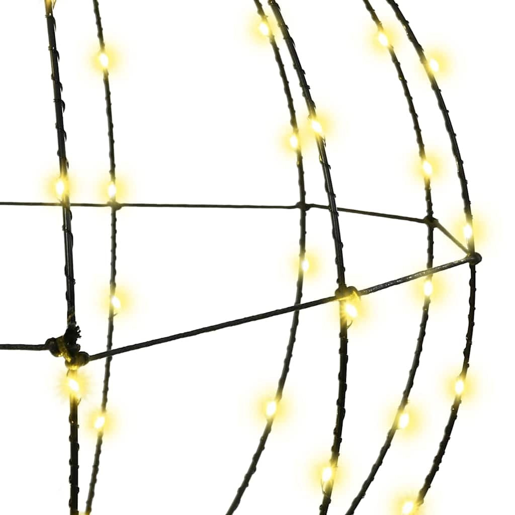 HKM-048339 Warm White LED Ball Ornament with 192 Lights – Metal Décor for Indoor and Sheltered Outdoor Use