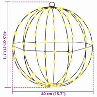 HKM-048339 Warm White LED Ball Ornament with 192 Lights – Metal Décor for Indoor and Sheltered Outdoor Use