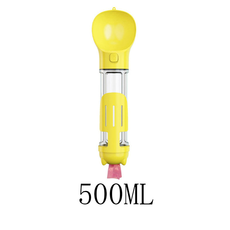 HKM-048403 Pet Multi-functional Water Bottle with Waste Disposal Features - 300ml Capacity, Available in Multiple Colors