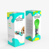 HKM-048403 Pet Multi-functional Water Bottle with Waste Disposal Features - 300ml Capacity, Available in Multiple Colors