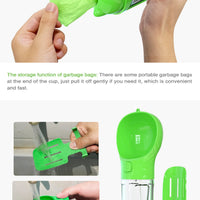 HKM-048403 Pet Multi-functional Water Bottle with Waste Disposal Features - 300ml Capacity, Available in Multiple Colors