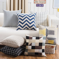 HKM-048595 Plush Geometric Black and Yellow Sofa Pillowcase, 45x45cm for Living Room, Bedroom, and More