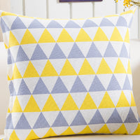 HKM-048595 Plush Geometric Black and Yellow Sofa Pillowcase, 45x45cm for Living Room, Bedroom, and More