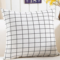 HKM-048595 Plush Geometric Black and Yellow Sofa Pillowcase, 45x45cm for Living Room, Bedroom, and More