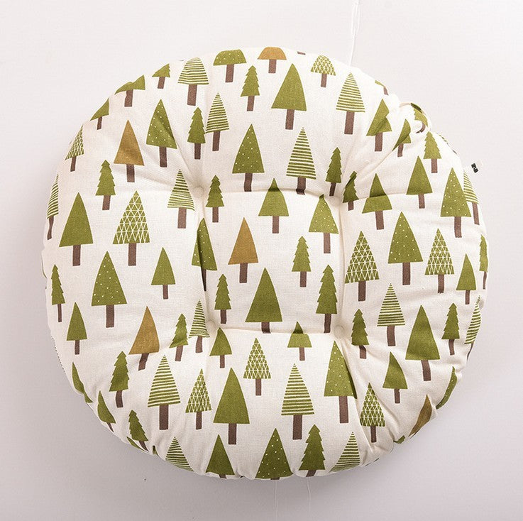 HKM-048659 Modern Round Cotton Core Seat Cushion - Floral Design, 40cm & 50cm
