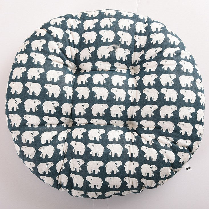 HKM-048659 Modern Round Cotton Core Seat Cushion - Floral Design, 40cm & 50cm
