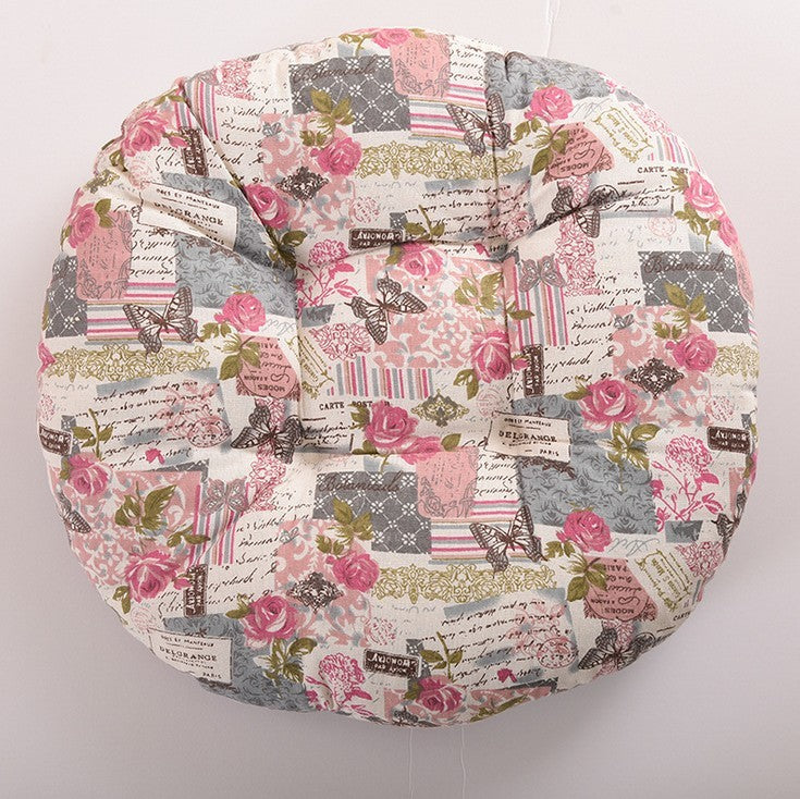 HKM-048659 Modern Round Cotton Core Seat Cushion - Floral Design, 40cm & 50cm