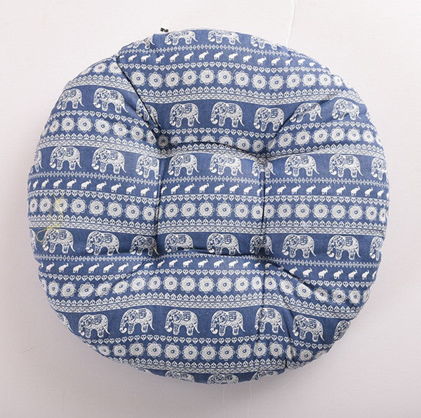 HKM-048659 Modern Round Cotton Core Seat Cushion - Floral Design, 40cm & 50cm