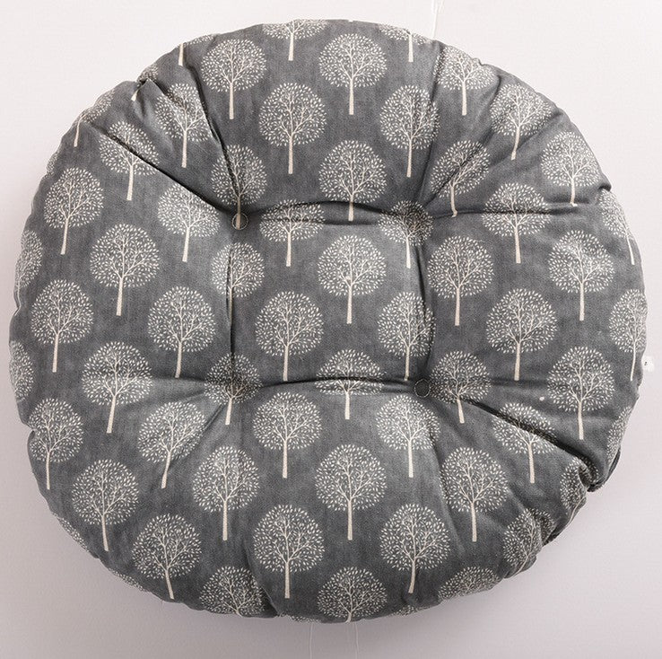 HKM-048659 Modern Round Cotton Core Seat Cushion - Floral Design, 40cm & 50cm