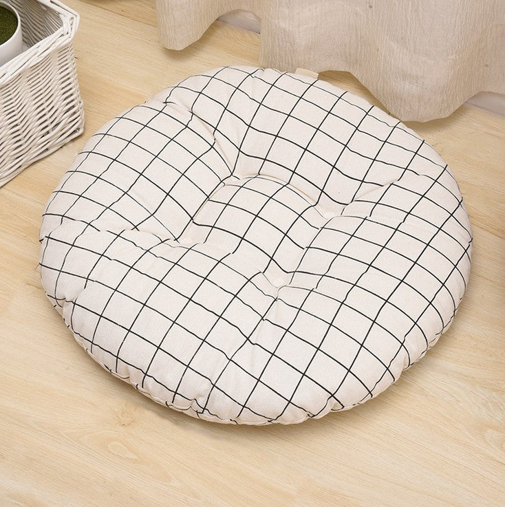 HKM-048659 Modern Round Cotton Core Seat Cushion - Floral Design, 40cm & 50cm