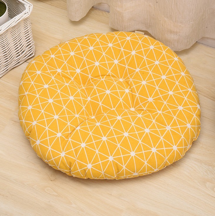HKM-048659 Modern Round Cotton Core Seat Cushion - Floral Design, 40cm & 50cm