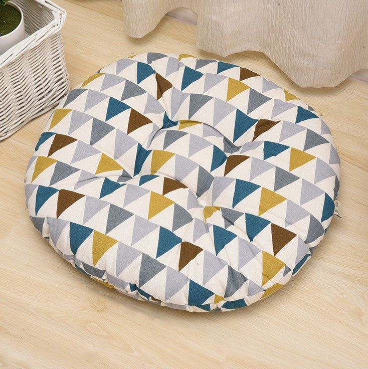 HKM-048659 Modern Round Cotton Core Seat Cushion - Floral Design, 40cm & 50cm