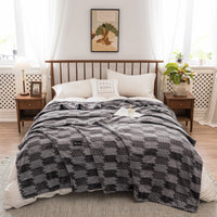 HKM-048851 Milk Velvet Thickened Yarn-Dyed Striped Flannel Blanket for Autumn and Winter