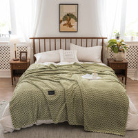 HKM-048851 Milk Velvet Thickened Yarn-Dyed Striped Flannel Blanket for Autumn and Winter