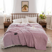 HKM-048851 Milk Velvet Thickened Yarn-Dyed Striped Flannel Blanket for Autumn and Winter