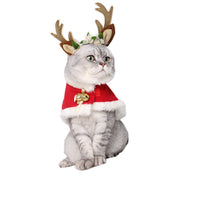 HKM-049043 Christmas and New Year Adjustable Pet Fleece Cloak with Faux Fur and Bell