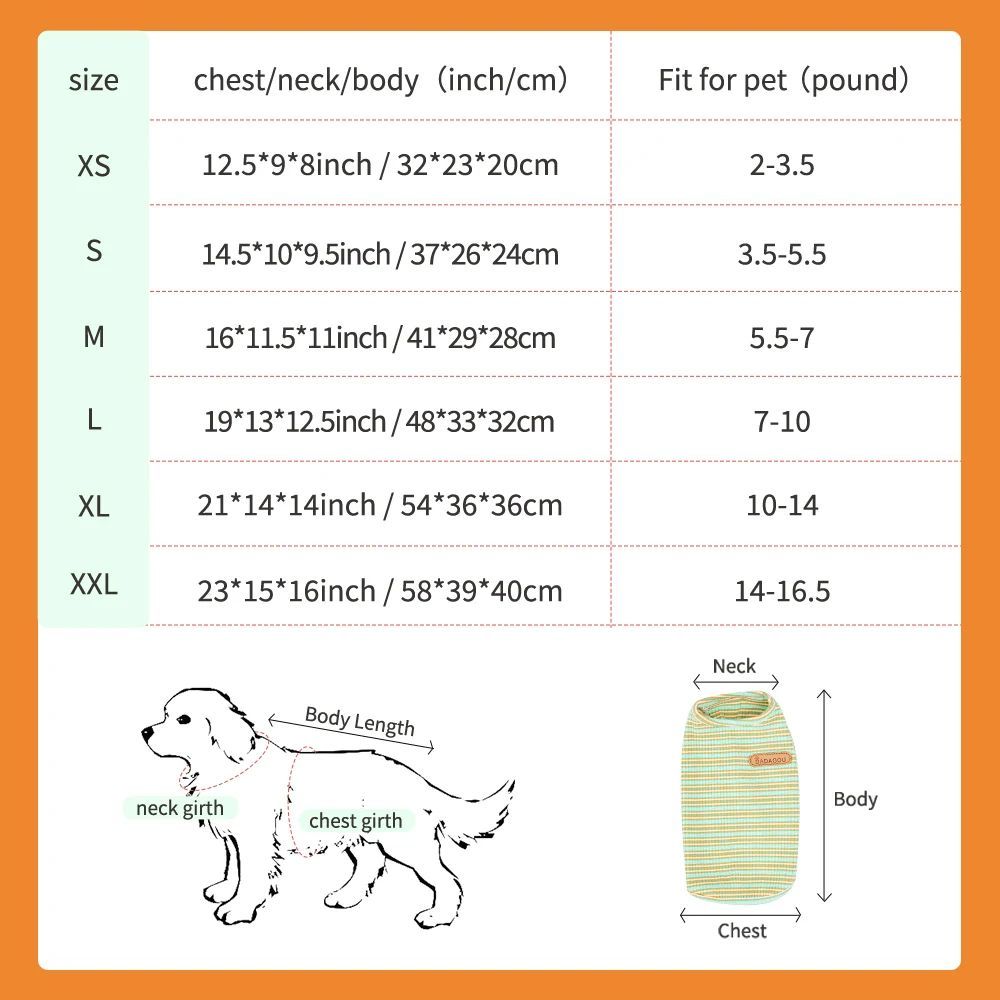 HKM-049107 Spring Summer Dog Cooling Vest for Small to Medium Dogs - Cotton T-Shirt for Chihuahua and York breeds