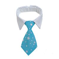 HKM-049235 Striped Cotton Polyester Dog Bow Tie Scarf Collar - Summer Hip Hop Style