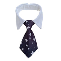 HKM-049235 Striped Cotton Polyester Dog Bow Tie Scarf Collar - Summer Hip Hop Style