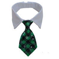 HKM-049235 Striped Cotton Polyester Dog Bow Tie Scarf Collar - Summer Hip Hop Style