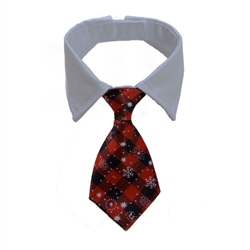 HKM-049235 Striped Cotton Polyester Dog Bow Tie Scarf Collar - Summer Hip Hop Style
