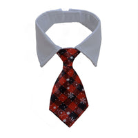 HKM-049235 Striped Cotton Polyester Dog Bow Tie Scarf Collar - Summer Hip Hop Style