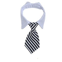 HKM-049235 Striped Cotton Polyester Dog Bow Tie Scarf Collar - Summer Hip Hop Style