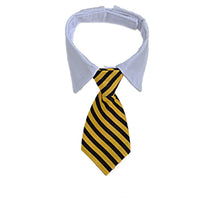 HKM-049235 Striped Cotton Polyester Dog Bow Tie Scarf Collar - Summer Hip Hop Style