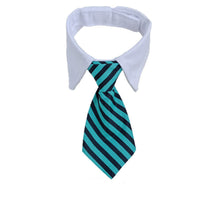 HKM-049235 Striped Cotton Polyester Dog Bow Tie Scarf Collar - Summer Hip Hop Style
