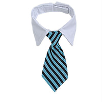 HKM-049235 Striped Cotton Polyester Dog Bow Tie Scarf Collar - Summer Hip Hop Style