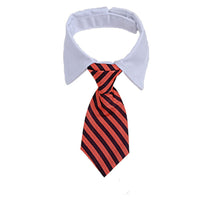 HKM-049235 Striped Cotton Polyester Dog Bow Tie Scarf Collar - Summer Hip Hop Style