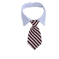 HKM-049235 Striped Cotton Polyester Dog Bow Tie Scarf Collar - Summer Hip Hop Style